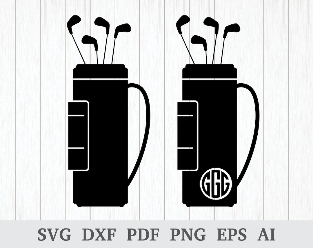 Golf Bag SVG, Golf Bag Monogram SVG, Golf SVG, Golf Bag Clipart, Cut