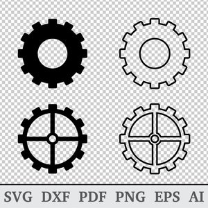 Gears svg, Cogwheels svg, Steampunk svg , Gear wheel svg, Gears Vector, Gears Clipart, cricut silhouette, dxf, ai, pdf, png, eps image 2