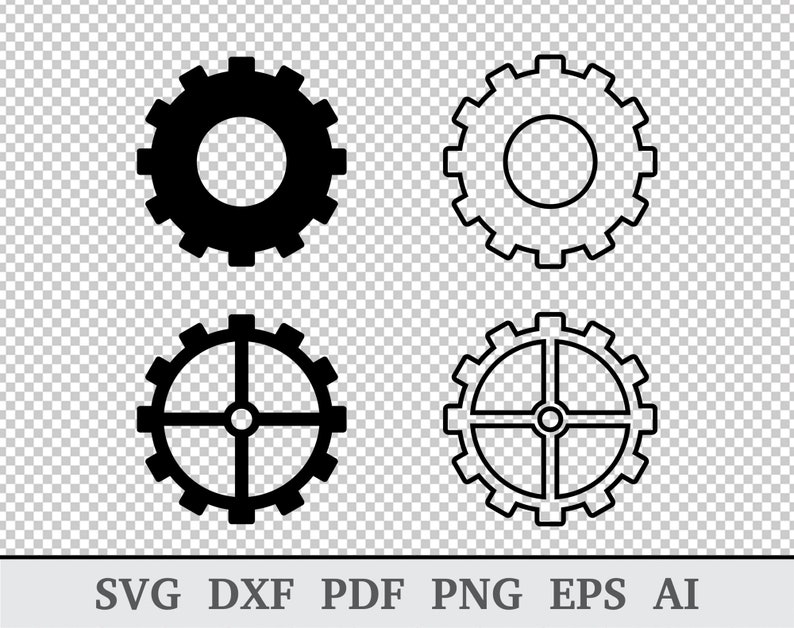 Gears svg, Cogwheels svg, Steampunk svg , Gear wheel svg, Gears Vector, Gears Clipart, cricut silhouette, dxf, ai, pdf, png, eps image 2