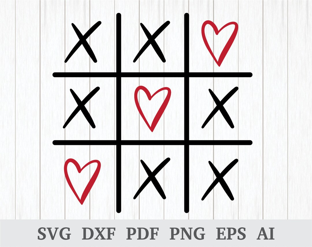 Tic Tac Toe Svg , Valentine's SVG, Valentines Day Svg, Heart Svg, Love ...