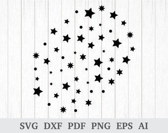 Étoiles douche SVG, SVG étoiles, étoile svg, svg de nuit étoilée, Twinkle svg coupe file, cricut & silhouette, vinyle, dxf, ai, pdf, png, eps