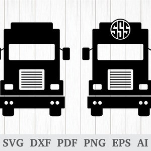 Truck logo svg, American Trucker SVG, Semi truck Svg, Truck front monogram svg, Truck svg, cricut & silhouette, dxf, ai, pdf, png, eps