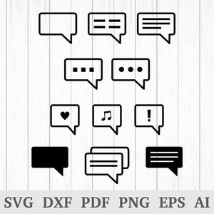 Sprechblase SVG, Sprechblase Clipart, Sprechblase Vector, Chat Bubble svg Datei, Cricut & Silhouette, Vinyl, dxf, ai, pdf, png, eps