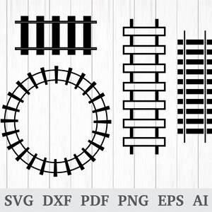 Tren De la pista Svg , Track svg, Train Track clipart, Train Track Clip art, Train Track vector, cricut & silhouette, dxf, ai, pdf, png, eps
