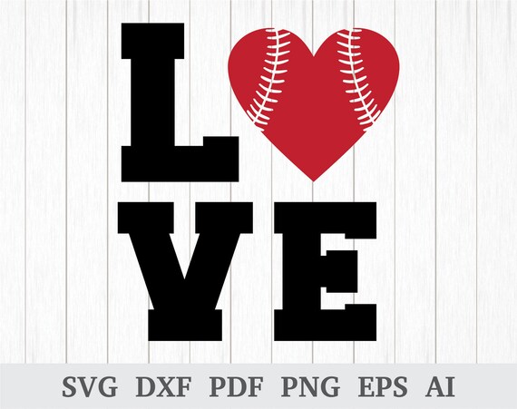 Baseball Love Svg Love Baseball Svg Sports Svg Baseball Svg Etsy