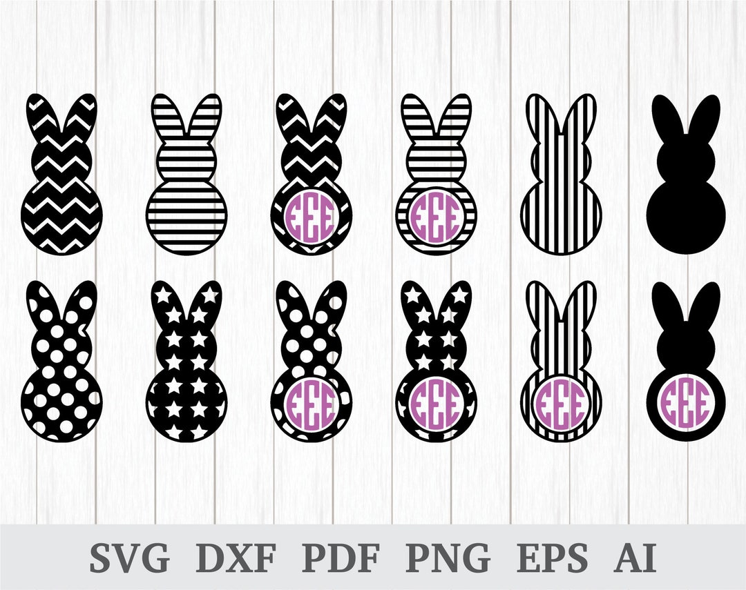 Easter Bunny SVG, Easter SVG, Easter Bunny Monogram Svg Cutting Files ...