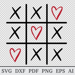 Tic Tac Toe Svg , Valentine's SVG, Valentines Day Svg, Heart Svg, Love ...