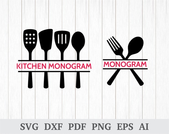 Download Split Kitchen Utensil Svg Kitchen Monogram Svg Kitchen Svg Etsy
