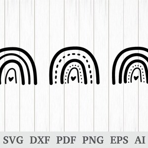 Boho Rainbow svg, Boho Rainbow svg bundle, Rainbow with heart svg, Boho Rainbow PNG, cricut & silhouette, dxf, ai, pdf, png, eps