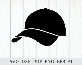 Baseball Cap SVG, Baseball cap clipart, Sports Svg, Baseball svg, hat svg, cut file for cricut & silhouette, dxf, ai, pdf, png, eps
