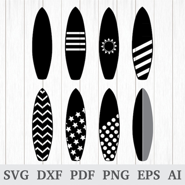 Surfboard SVG, Surfing SVG, Beach svg, Summer SVG, Surfboard Clipart , Surfboard Vector, Vacation svg , vinyl, dxf, ai, pdf, png, eps