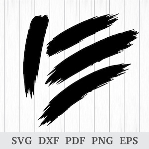 May include: Four black brushstrokes on a white background. The image includes the text "SVG DXF PDF PNG EPS" at the bottom, indicating file formats.