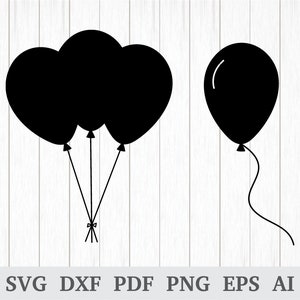 Balloon, String, Party, Up, Clip Art, Clipart, Design, Svg Files, Png  Files, Eps, Dxf, Pdf Files, Silhouette, Cricut, Cut File