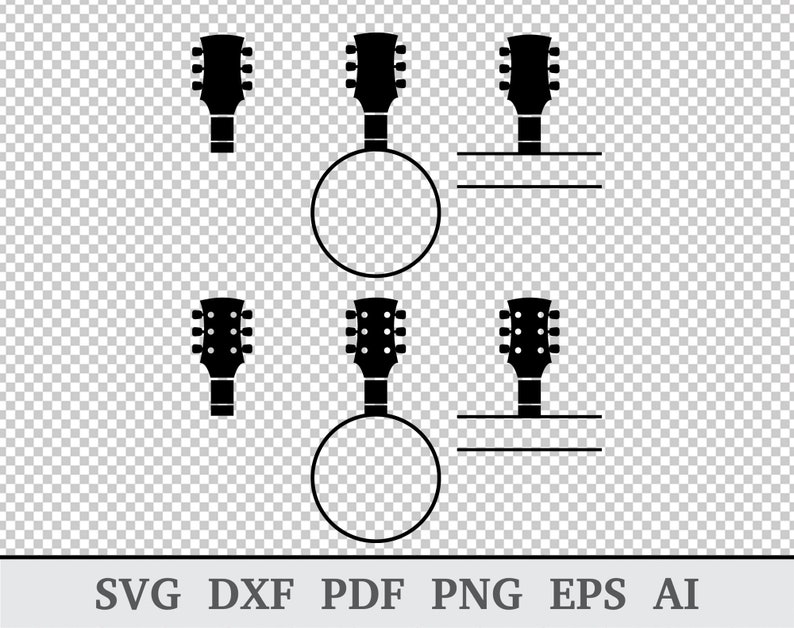 Guitar Monogram SVG Guitar Headstock SVG Guitar Head Svg Etsy