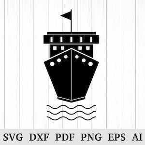 Cruise ship svg, Ship Svg, Cruise ship vector, Cruise ship clip art, Ship vector, cricut & silhouette, vinyl, dxf, ai, pdf, png, eps