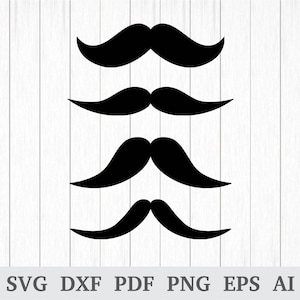 Moustache SVG, Moustache Clipart , Mustache SVG, Mustaches cutting files, quote svg, cricut & silhouette, vinyl, dxf, ai, pdf, png, eps