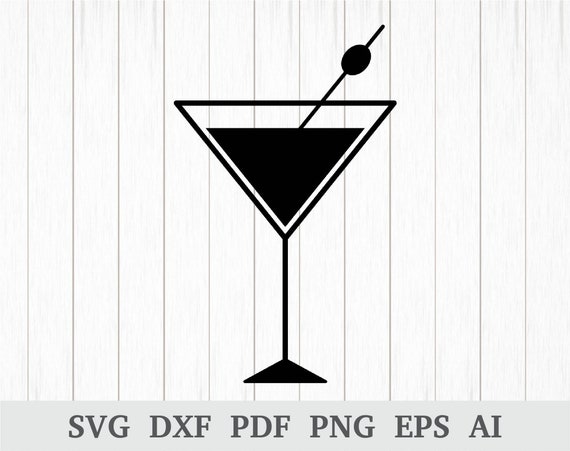 Martini Glass Svg, Cocktail Glass Clipart, Cut File for Cricut, Silhouette  Cut Files, Instant Download, Digital Download (Instant Download) 