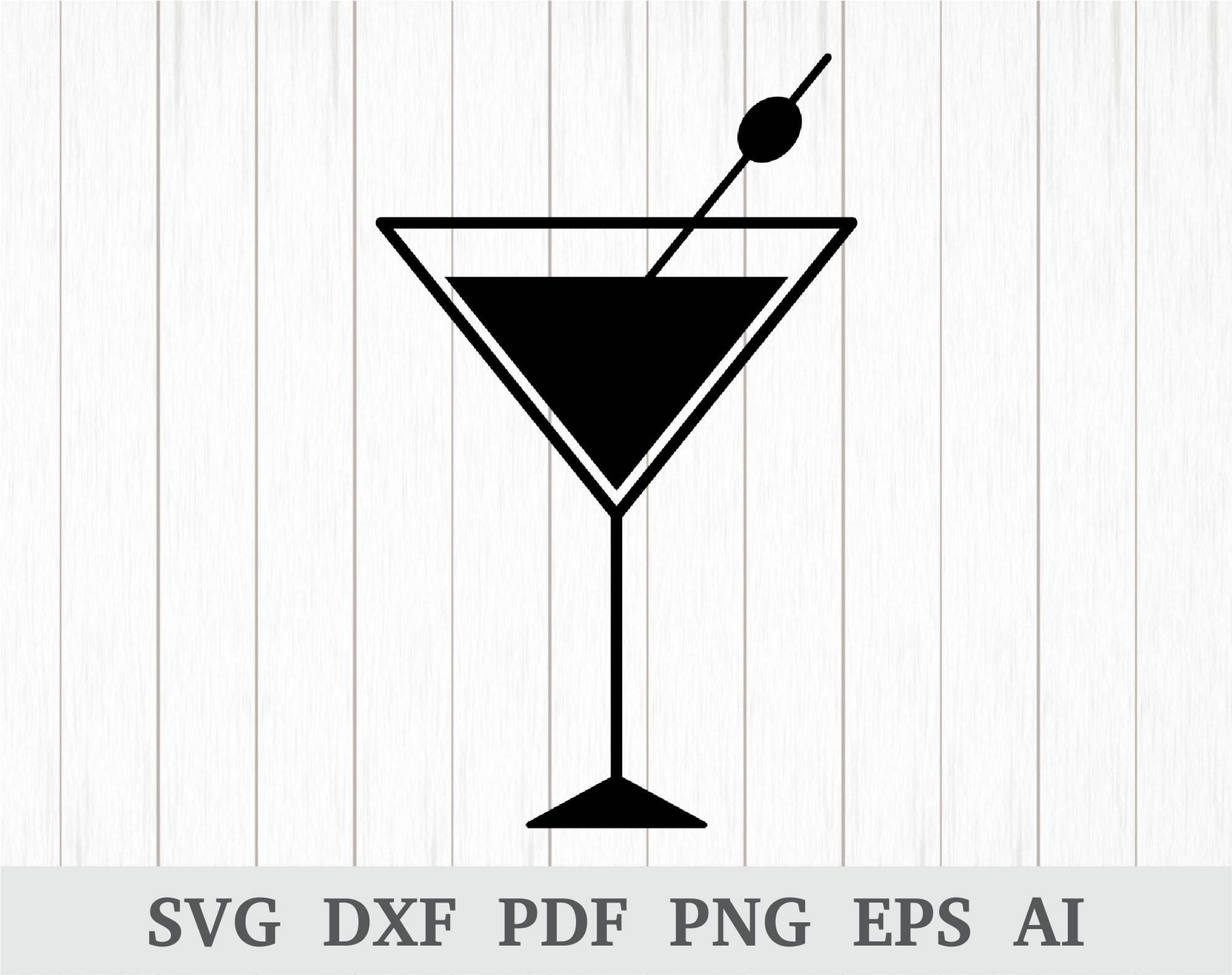 Martini Glass SVG Martini Svg Cocktail Svg Martini Vector Etsy Canada