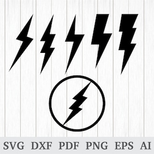 Lightning Bolt SVG, Lightning SVG , Flash svg, Bolt SVG, Lightning vector, cutting file, cricut & silhouette, vinyl, dxf, ai, pdf, png, eps