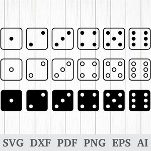 Würfel Svg, Würfel Vektor, Würfel Clipart, Würfel ClipArt, Brettspiel Svg, Spiel Svg, Cricut & Silhouette, Vinyl, Dxf, ai, pdf, Png, eps