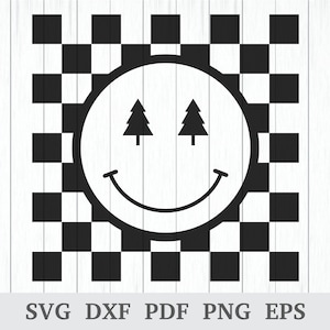 Merry Christmas checkered PNG, Christmas checkered SVG, Christmas checkered Smiley patter, Merry Christmas Vintage SVG, Christmas Retro Svg