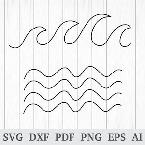 Waves SVG, Wave SVG, Sea WavesSvg, Ocean Waves svg, Waves Clipart , Waves Vector, Beach Svg, Surfing Svg, vinyl, dxf, ai, pdf, png, eps
