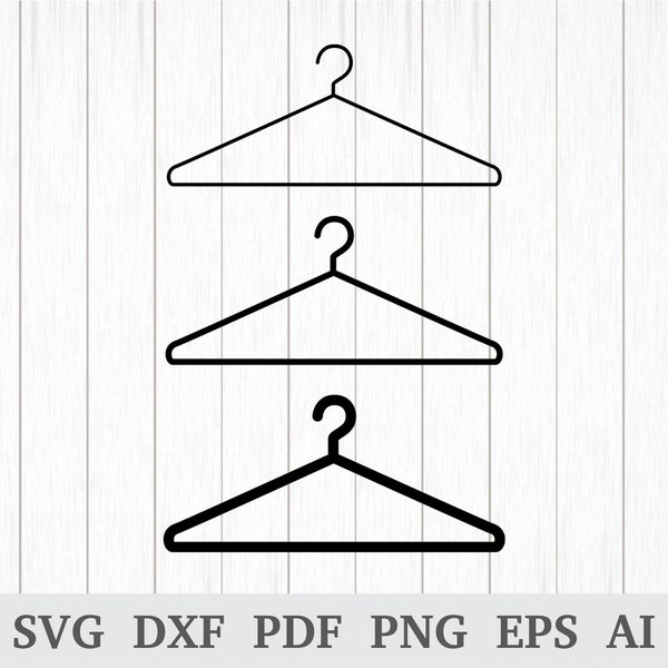 Hanger SVG, Coat Hanger SVG, Clothes Hanger SVG, Wardrobe svg, Hanger vector, svg cutting file, cricut & silhouette, dxf, ai, pdf, png, eps