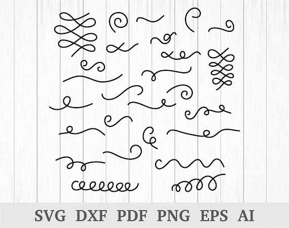 Swirl SVG / Flourish SVG / Swoosh SVG / Stroke Svg / Ornaments Svg /  Decorative Svg / Clipart / Silhouette / Cut file / Cricut