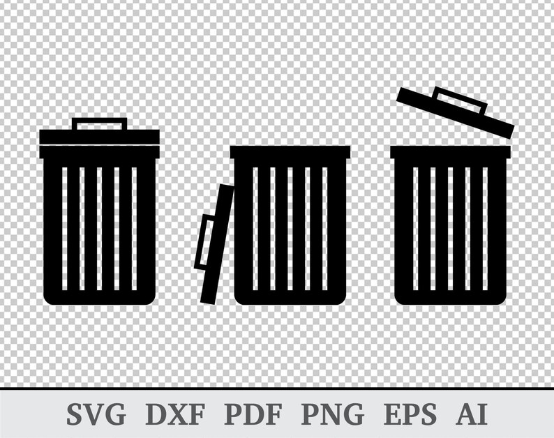 Trash Can File Trash Bin SVG File Garbage Can svg Recycle Etsy
