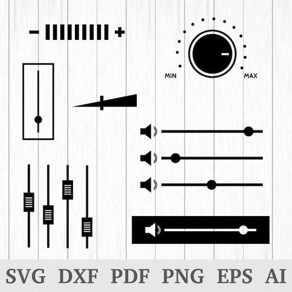 Volume svg, Volume levels svg, Volume slider svg, Audio/sound svg, volume slider clipart, cricut & silhouette, vinyl, dxf, ai, pdf, png, eps