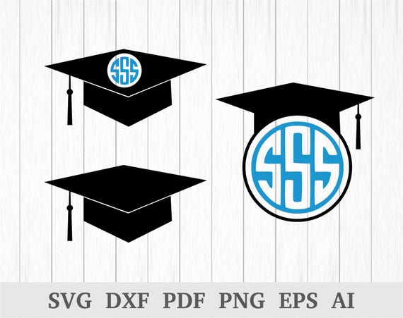 Download Graduation Hat Monogram Svg Graduation Cap Monogram Svg Etsy
