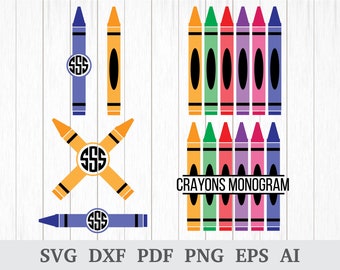 Crayons SVG, Crayon SVG, School svg, Teacher SVG, Colors svg, Crayons Clipart, cutting files,cricut & silhouette, dxf, ai, pdf, png, eps