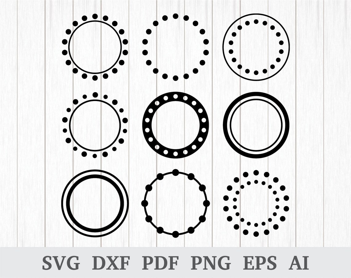 Download Circle Monogram Frame SVG Polka Dot Monogram Frame SVG svg ...