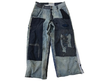 パンツ RADIANT patchwork blackdenim pants 即納】RADIANT patchwork blackdenim pants | 韓国ファッション