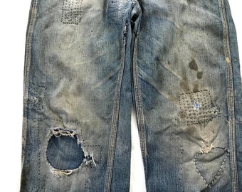 【Kashiko】送料/関税込 Embroidered Washing Denim Pants ☆送料・関税込☆Kashiko☆Embroidered Washing Denim Pants