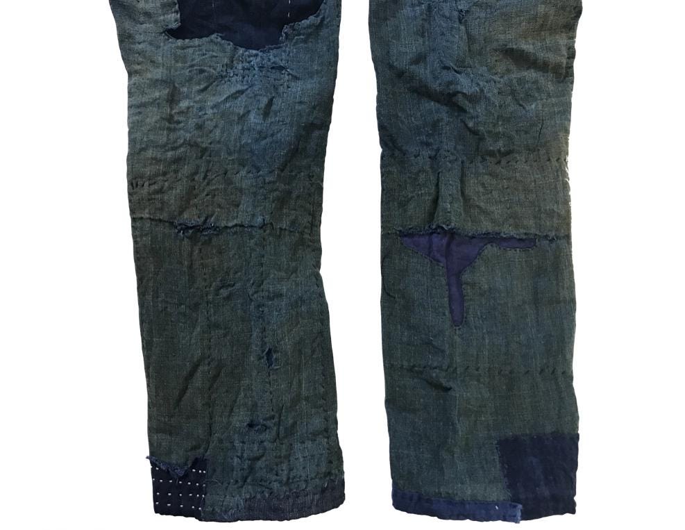 Vintage 20's Japanese Boro Indigo Noragi Momohiki Matahiki
