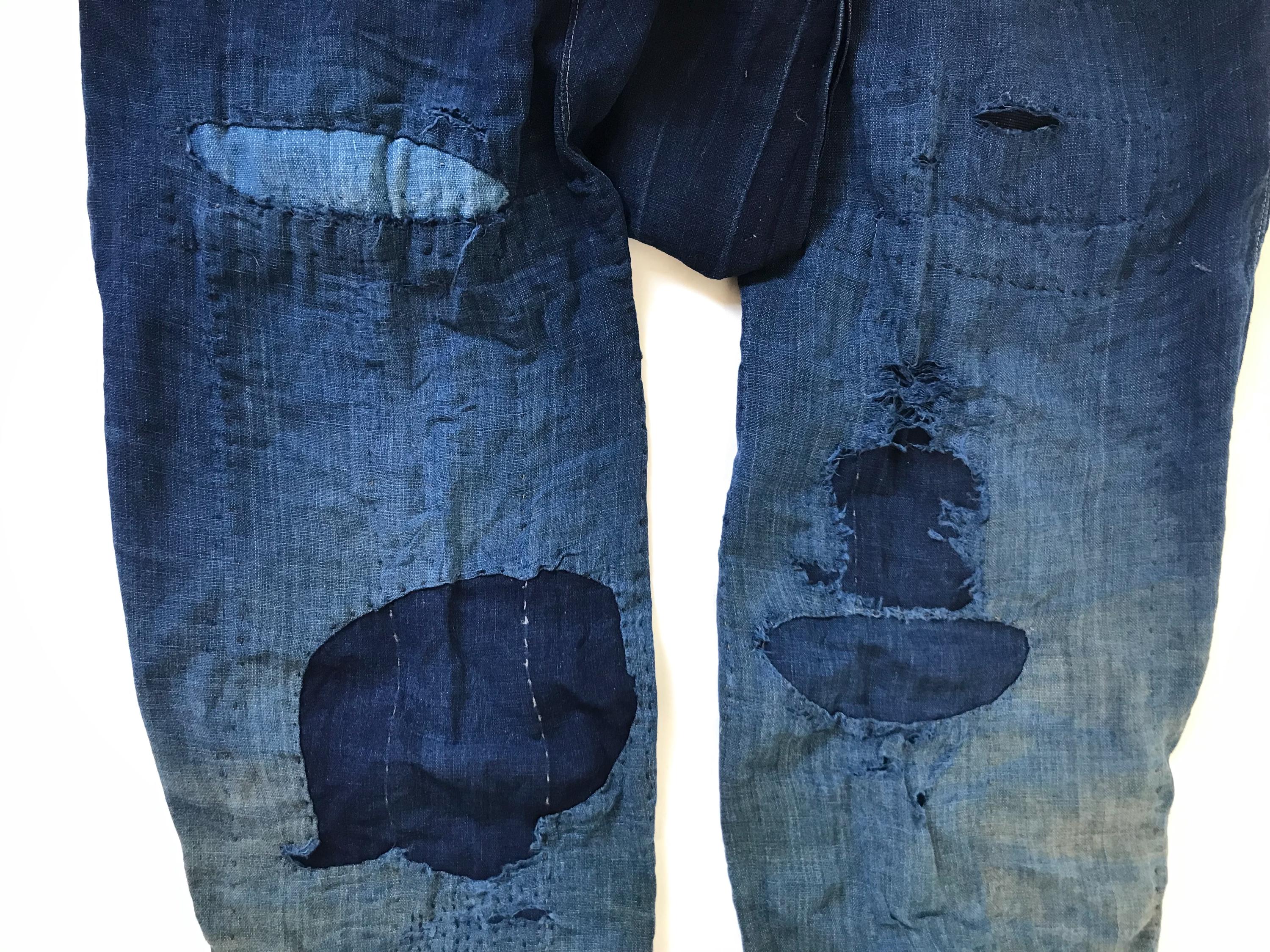 【 momokan.630】DEVISE WORKS OTACHIDAI Vintage 20's Japanese Boro Indigo Noragi Momohiki Matahiki