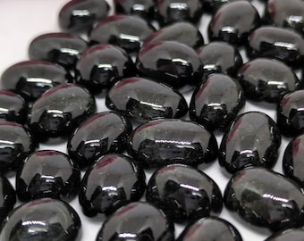 Natural Black Stone Gemstone Lot, Black Stone Evil Eye Healing Gemstones, Black Stone Cabochon Lot, Black Stone jewelry making