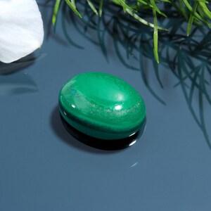 Natural Malachite Gemstone, Certified Malachite Cabochon, Oval-Shaped Malachite Gemstone Jewelry Making