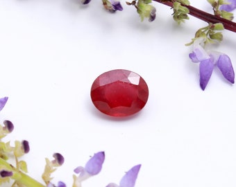 Robijnrode edelsteen, gecertificeerde robijnrode edelsteen, ovale vorm natuursteen sieraden maken, helende steen Cadeau voor haar