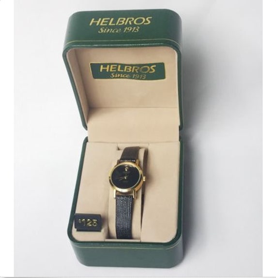 Helbros Women\'s Gold and Black Watch Helbros Womens Watch Diamond on Black Dial Gold Tone  main image 3