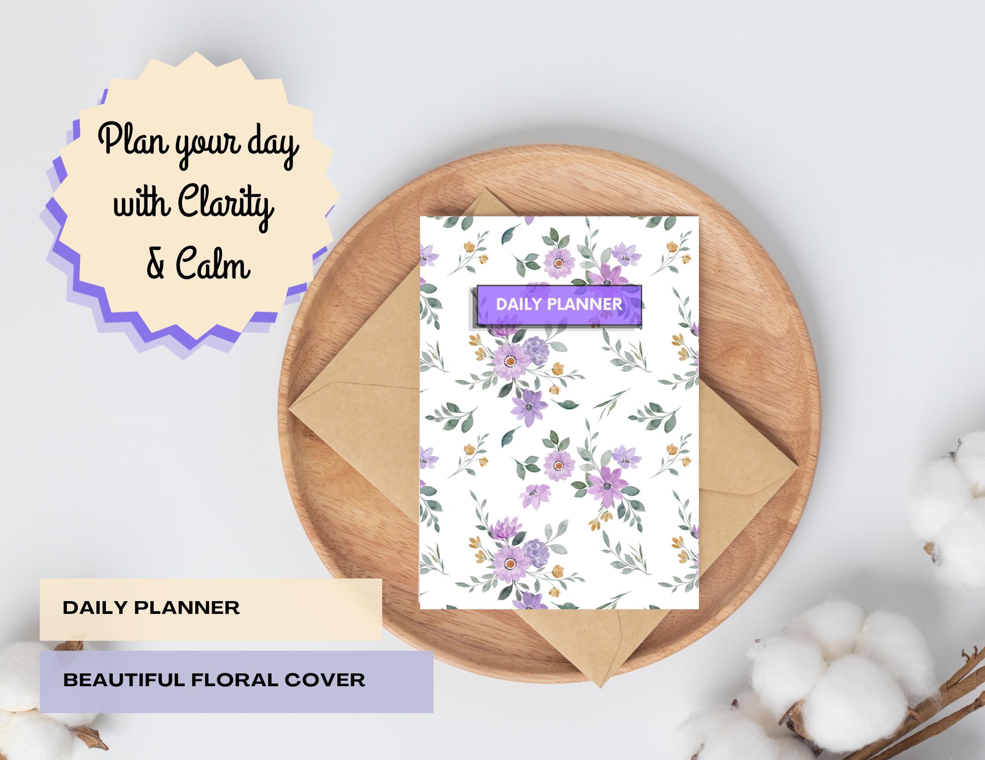 Floral Daily Planner Printable | Hourly Schedule, to Do List, Gratitude ...