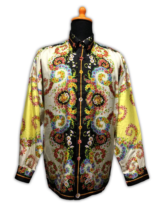 Gianni Versace Silk Shirt Floral 1990s