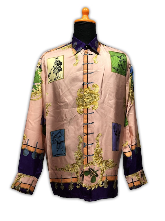 Gianni Versace Sport Silk Shirt Tennis 1990s