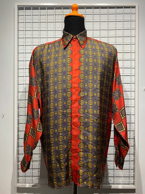 Gianni Versace Silk Shirt Paisley 1990s