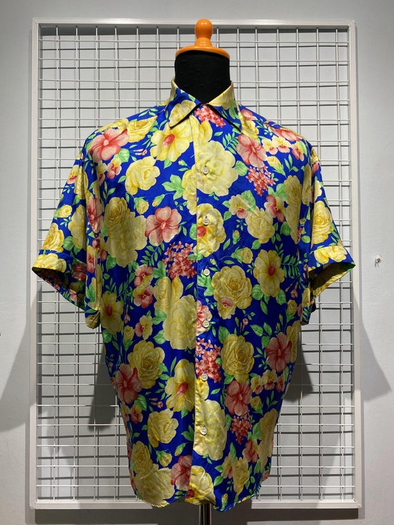 Gianni Versace Silk Shirt Floral 1990