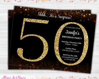 50th birthday invitations etsy