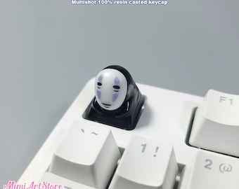No Face Artisan Keycap. Spirited Away Keycap. Studio Ghibli Faceless Keycap. No Face Resin Keycap. Cute Keycap Gifts for her. Gifts for him