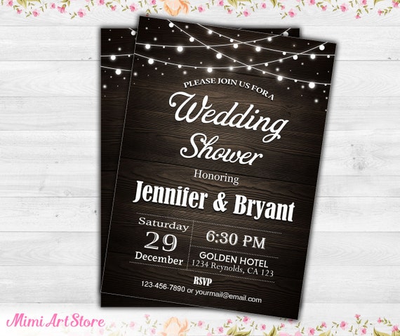 Rustic Wedding Shower Invitation Country Wedding Shower Etsy