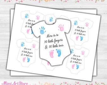 Baby Shower Nail Polish Favor Tags. Here is to 10 Little Fingers & Toes Baby Shower Tags Printable. Gender Reveal Gift Tags. Baby Sprinkle